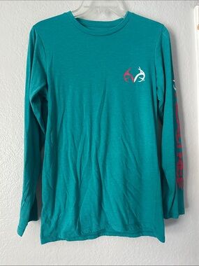 Realtree Teal Crewneck Tee with Logo